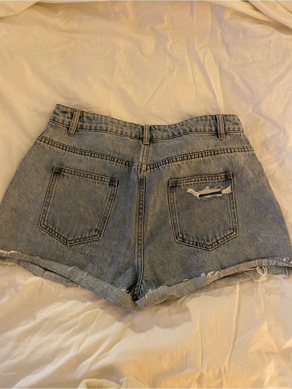 Showpo Light Blue Denim Jeans with Yellow Stitching
